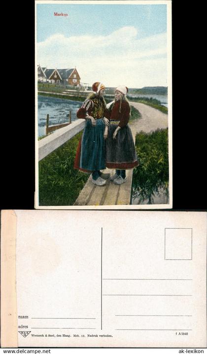 Postkaart Marken-Waterland Insel Marken - Mädchen an der Stadt 1925