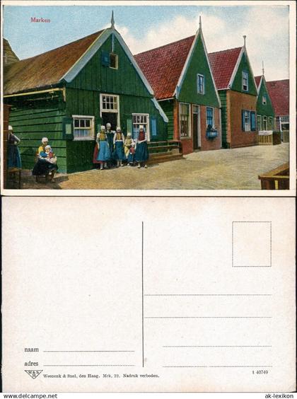 Postkaart Marken-Waterland Insel Marken Stadtpartie 1916