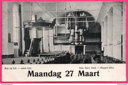 Meppel - Ned. Herv. Kerk. - Intérieur Eglise - ** Apparemment carte contrecollée - Fabrication Maison **