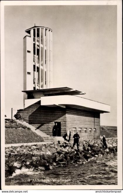 CPA Den Oever Wieringen Nordholland Niederlande, Monument Afsluitdijk