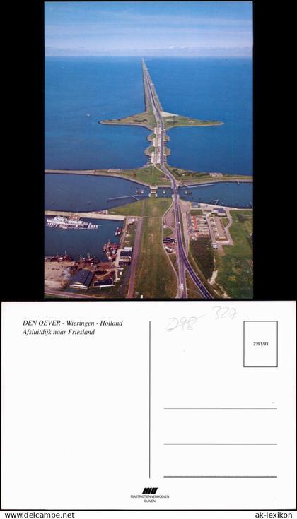 Den Oever Friesland Luftbild Afsluitdijk naar Friesland b Den Helder 1993