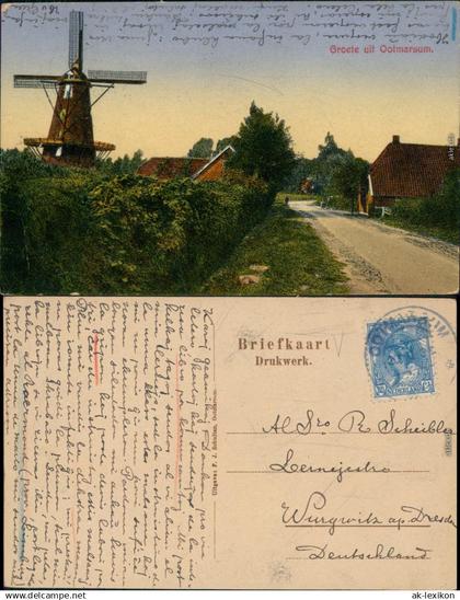 Ansichtskarte Ootmarsum Straßenpartie - Windmühle Overijssel Twente 1913