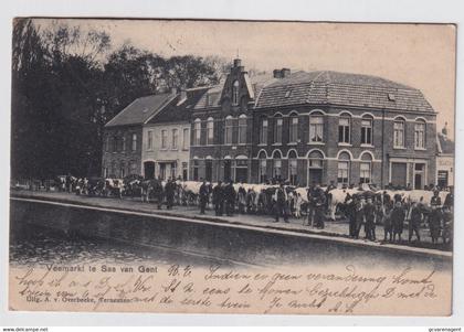 VEEMARKT TE SAS VAN GENT      2 AFBEELDINGEN