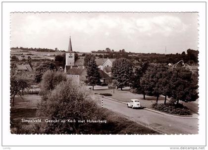 pays bas hollande simpelveld gezicht op kerk met hulserberg cachet simpelveld 1966