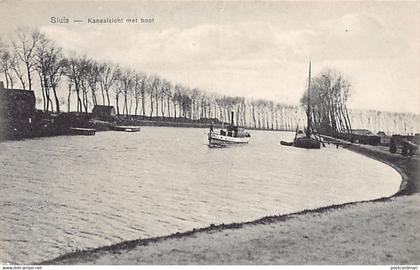 SLUIS - Kanalzicht met boot - Uitg. A. de Pauw