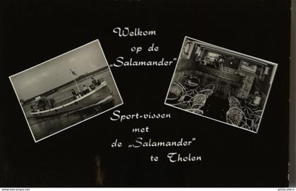 Tholen (Zld.) Reklamekaart Sport vissen met de Salamander 1969