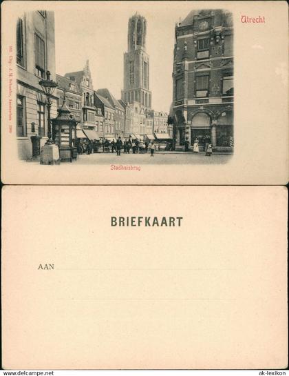 Postkaart Utrecht Utrecht Stadhuisbrug, Kiosk - belebt 1907