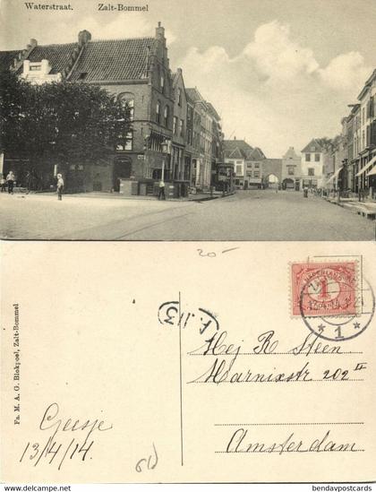 Nederland, ZALTBOMMEL, Waterstraat (1914) Ansichtkaart