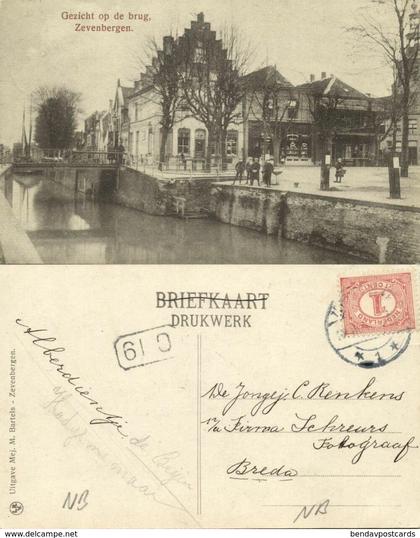 Nederland, ZEVENBERGEN, Gezicht op de Brug (1917) Ansichtkaart