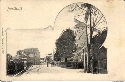 CPA Naaldwijk Südholland, Straßenpartie, Windmühle