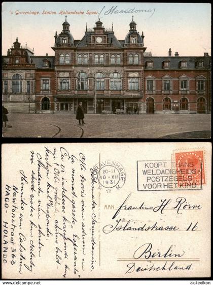 Postkaart Den Haag Den Haag 's Gravenhoge. Station Hollandsche Spoorl 193