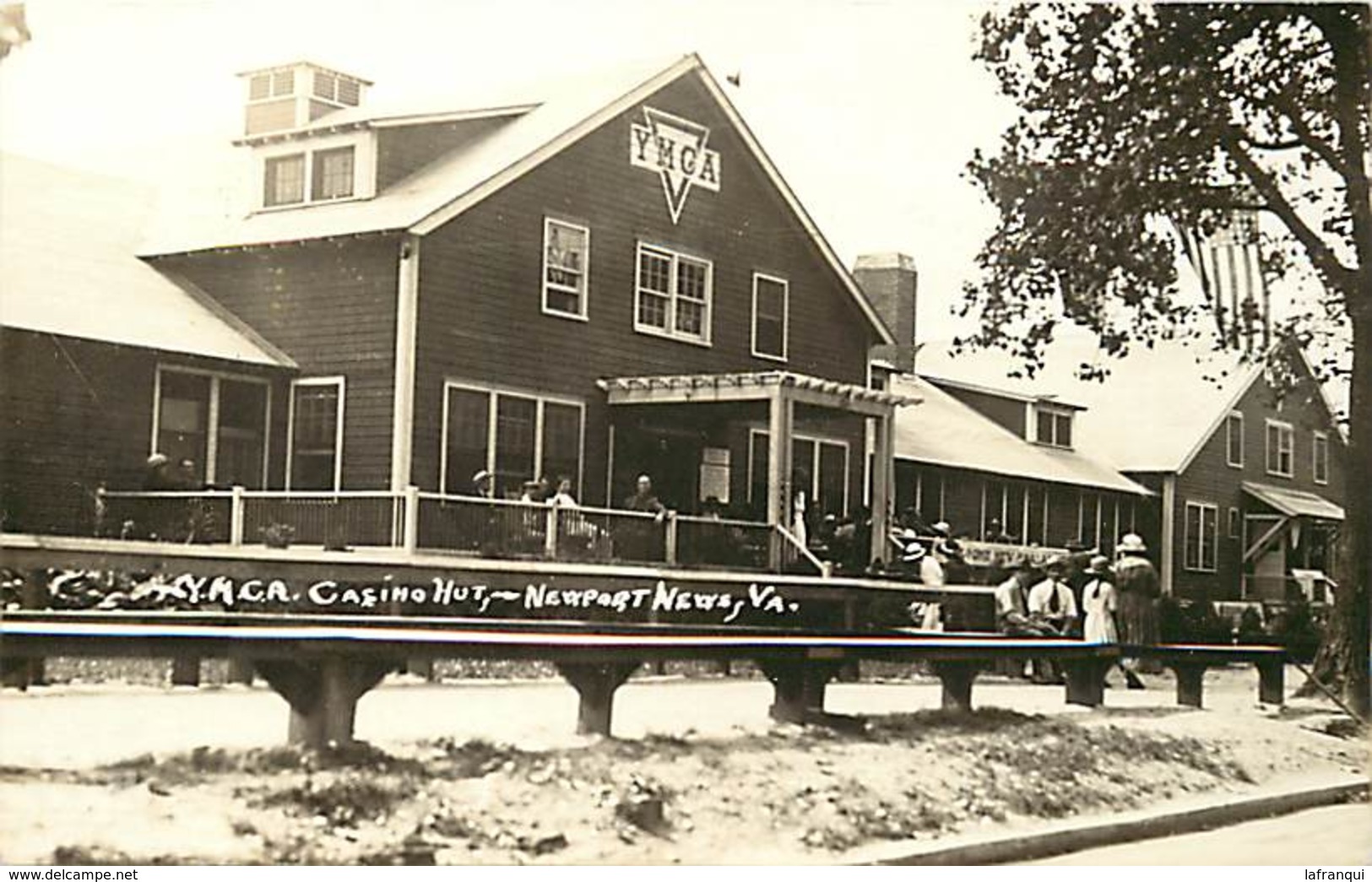 pays div -ref L551- etats unis d amerique - usa - carte photo -photo postcard -casino hut - newport news -virginia -