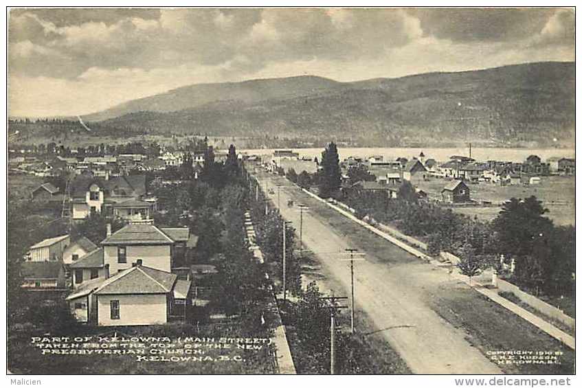 pays divers - canada -ref 607 kelowna (main street) - rue principale -carte bon état -