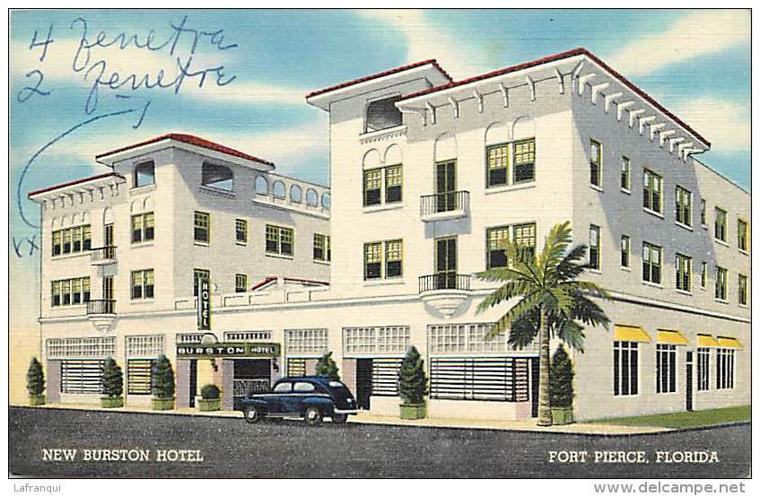 pays divers -etats unis- usa -ref C324- new burston hotel - fort pierce -florida   - postcard in good condition  -