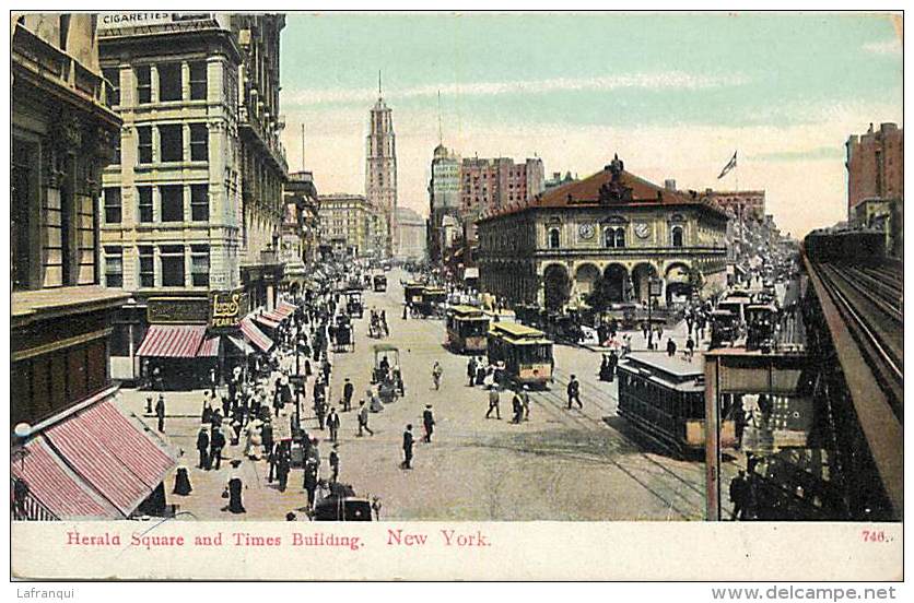 pays divers -etats unis- usa -ref C372- new york - herald square and times building - postcard in good condition -