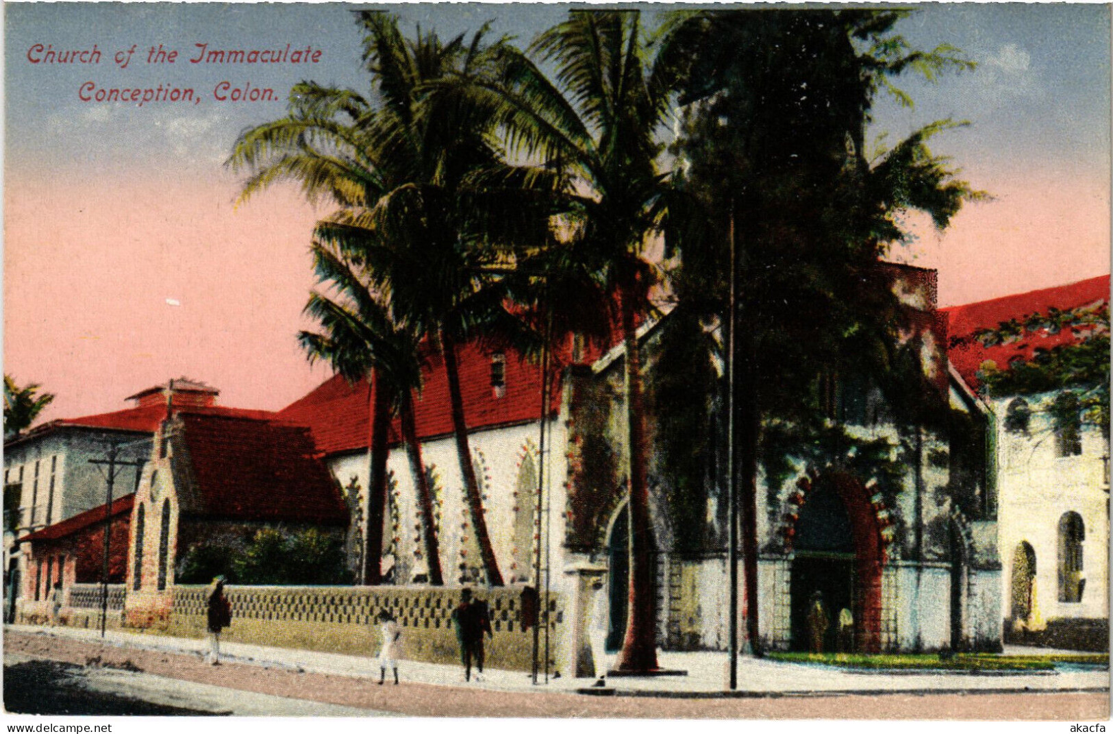 PC COSTA RICA COLON CHURCH OF IMMACULATE CONCEPTION Vintage Postcard (b52239)