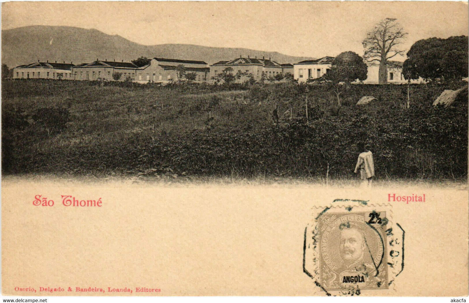 PC CPA ANGOLA, S. THOMÉ, HOSPITAL, VINTAGE POSTCARD (b20839)