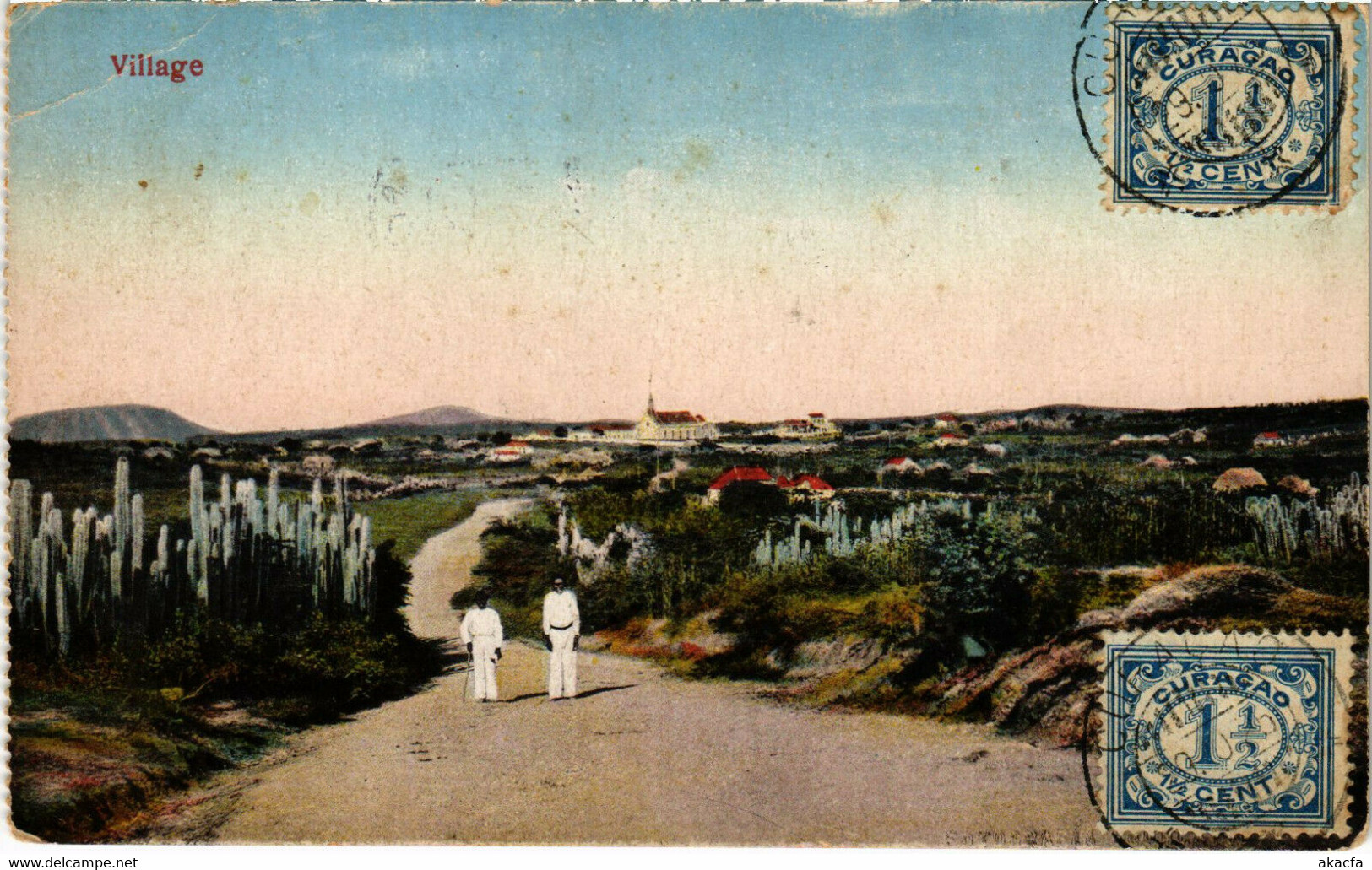 PC CPA CURACAO, VILLAGE, Vintage Postcard (b22560)