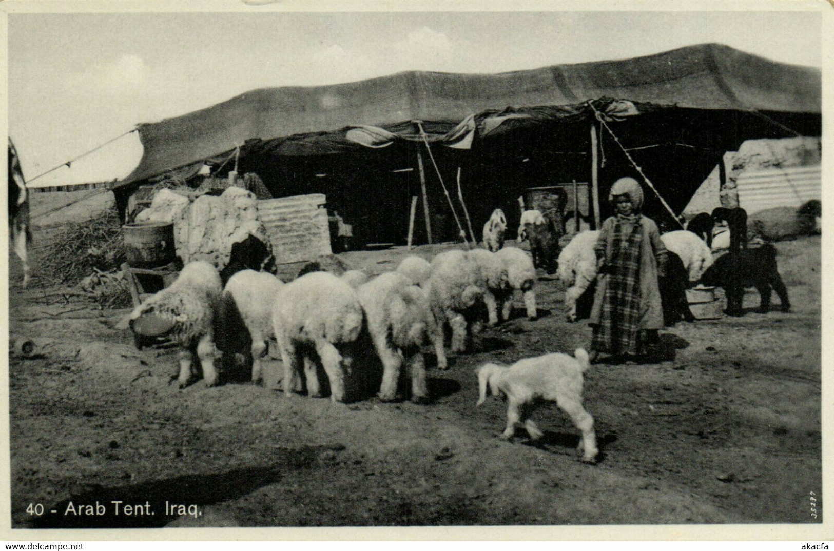 PC CPA IRAQ, ARAB TENT, VINTAGE REAL PHOTO POSTCARD (b16230)