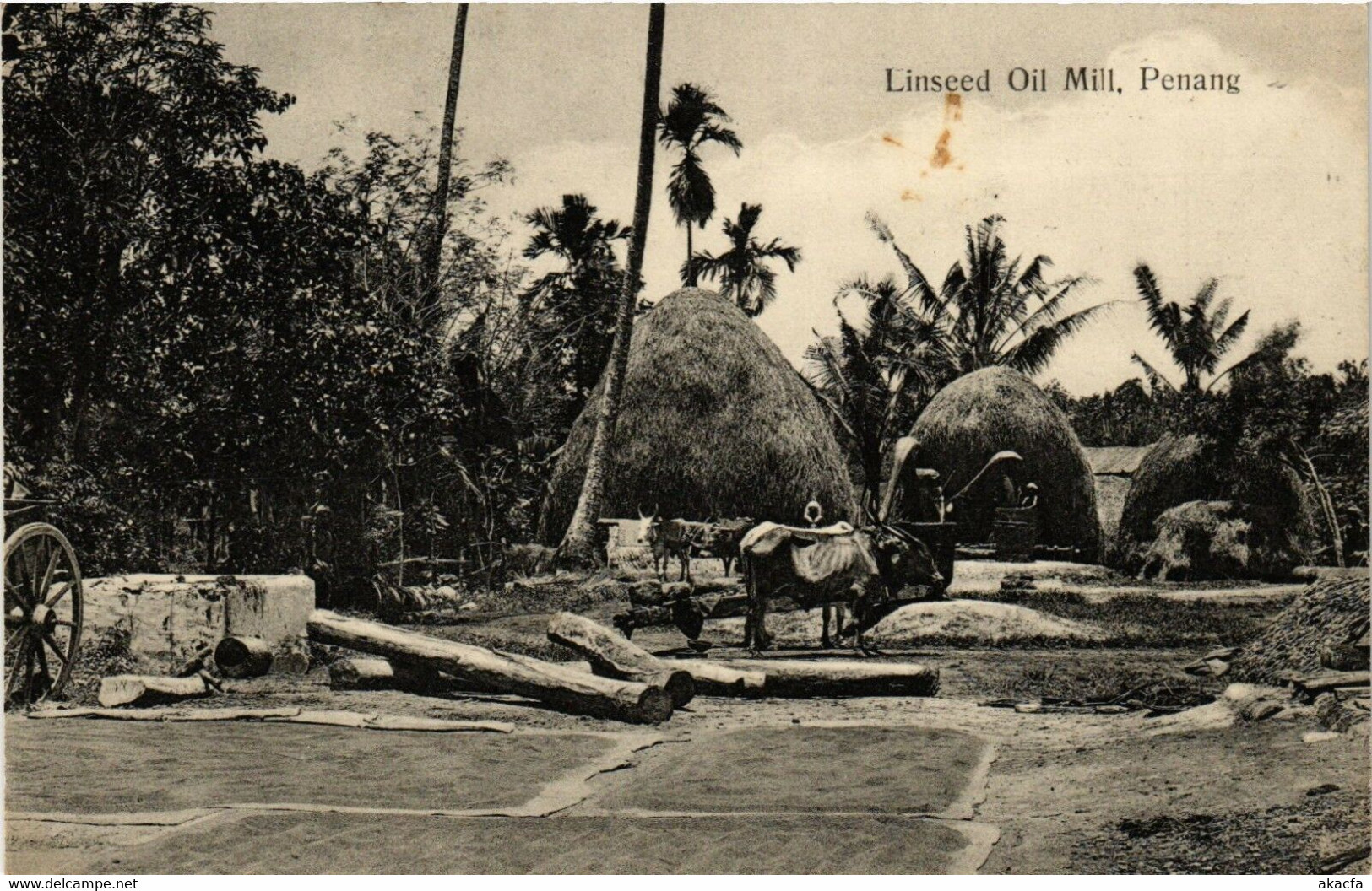 PC CPA MALAYSIA, PENANG, LINSEED OIL MILL, VINTAGE POSTCARD (b4115)