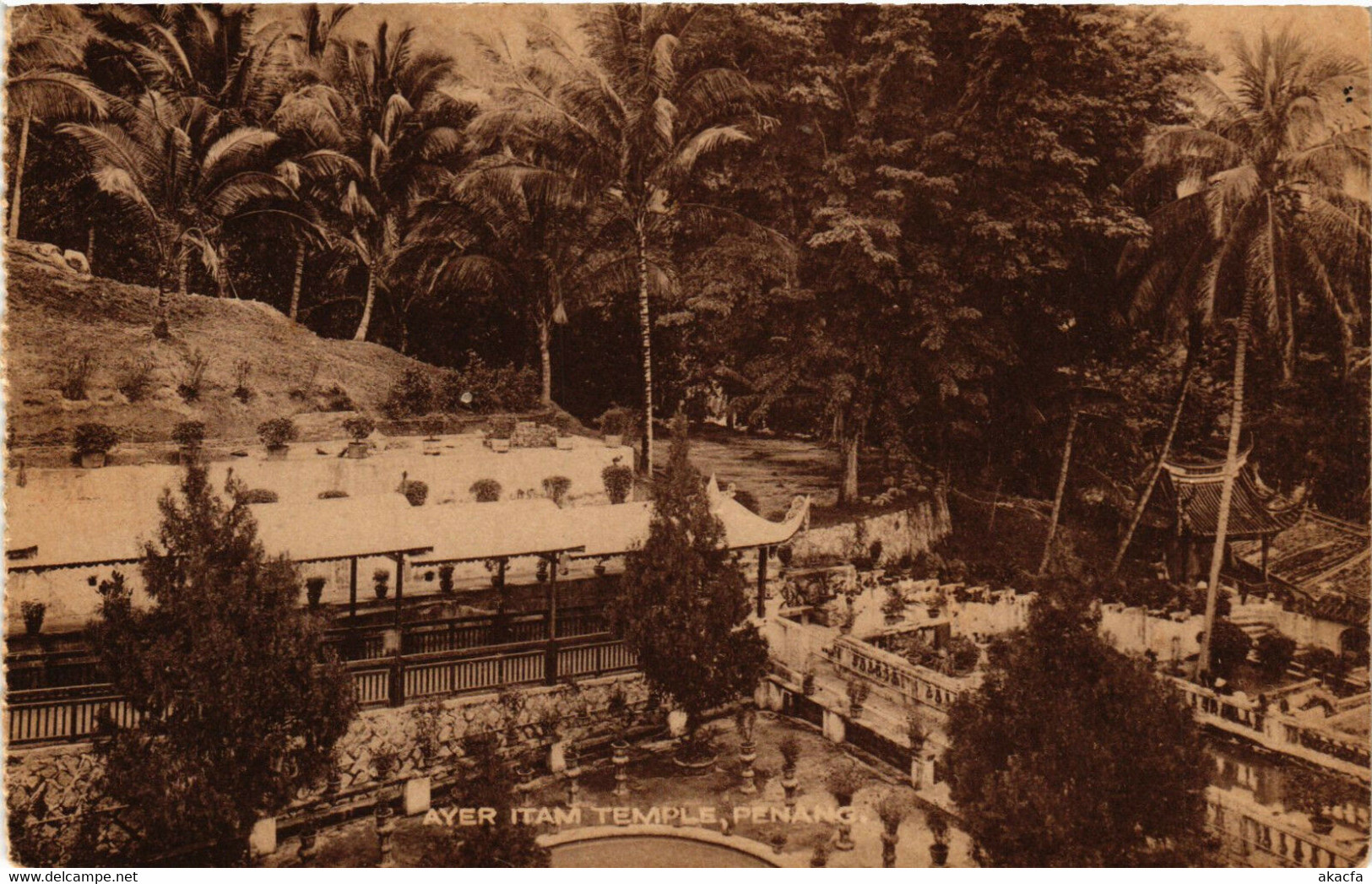 PC CPA PENANG, AYER ITAM TEMPLE, VINTAGE POSTCARD (b12083)