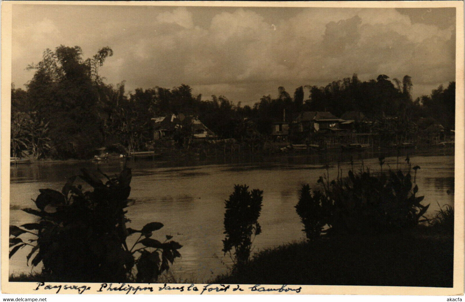 PC CPA PHILIPPINES, RIVER SCENE, Vintage Postcard (b19100)