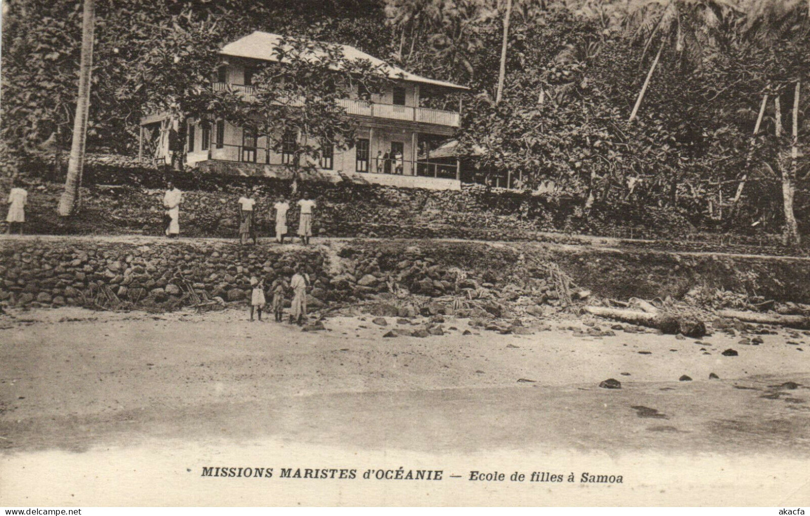 PC CPA SAMOA, PACIFIC, ECOLE DE FILLES Á SAMOA, Vintage Postcard (b19455)