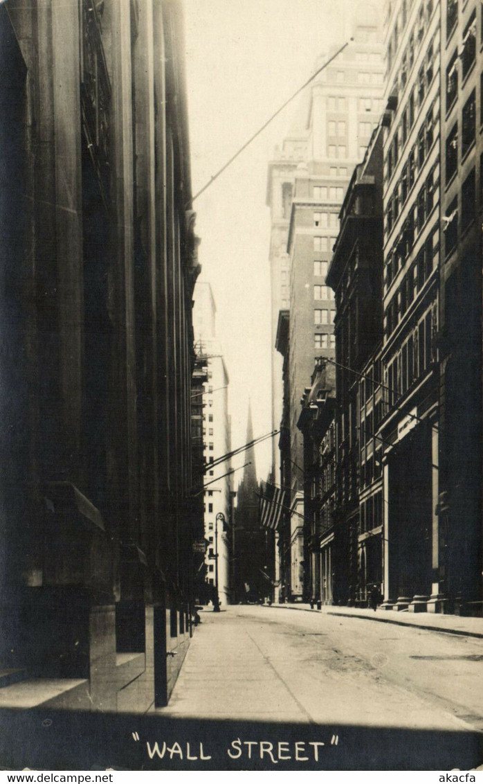 PC CPA U.S. NEW YORK CITY, WALL STREET, VINTAGE REAL PHOTO POSTCARD (b4513)