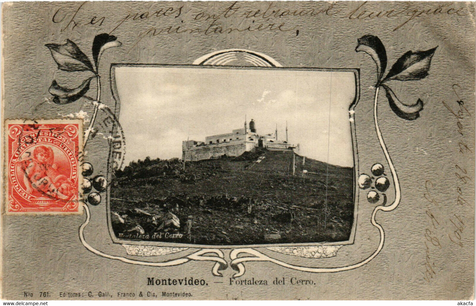 PC CPA URUGUAY, MONTEVIDEO, FORTALEZA DEL CERRO, Vintage Postcard (b20549)