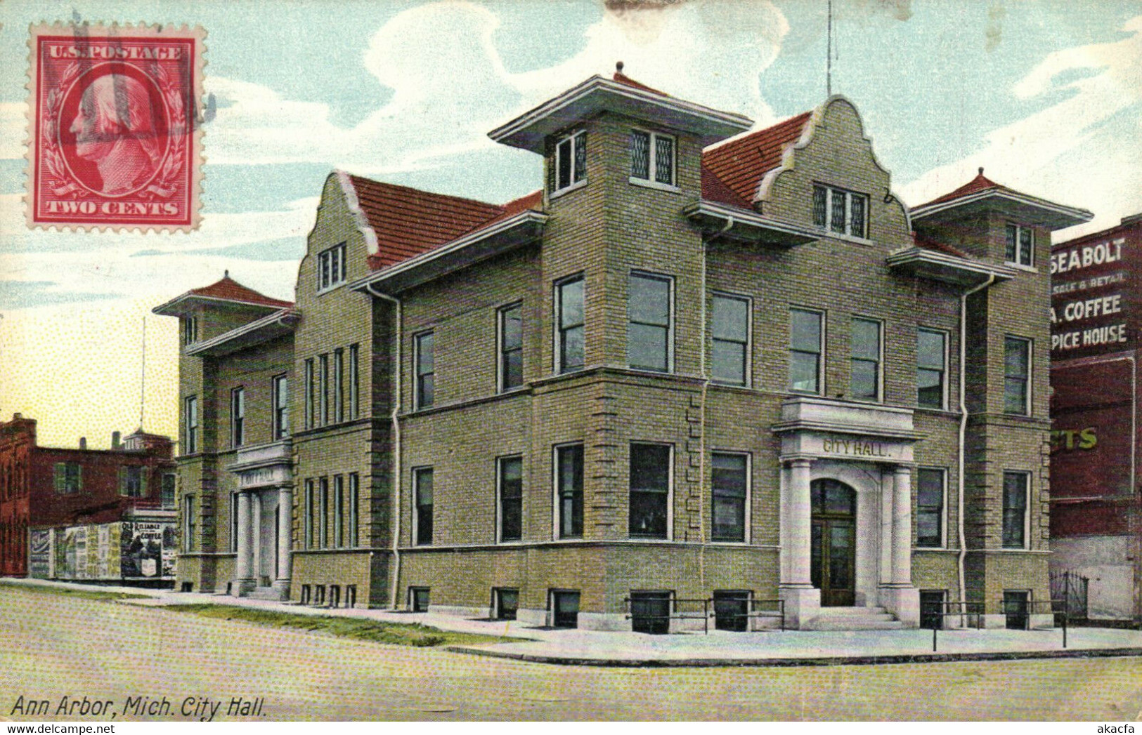 PC CPA US, MICH. ANN ARBOR, CITY HALL 1911, VINTAGE POSTCARD (b8214)