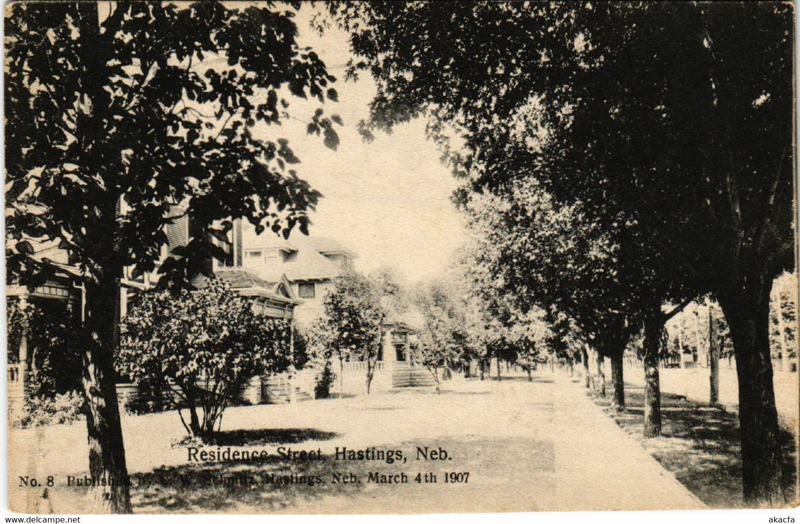 PC CPA US, NEBRASKA, HASTINGS, RESIDENCE STREET, VINTAGE POSTCARD (b10900)