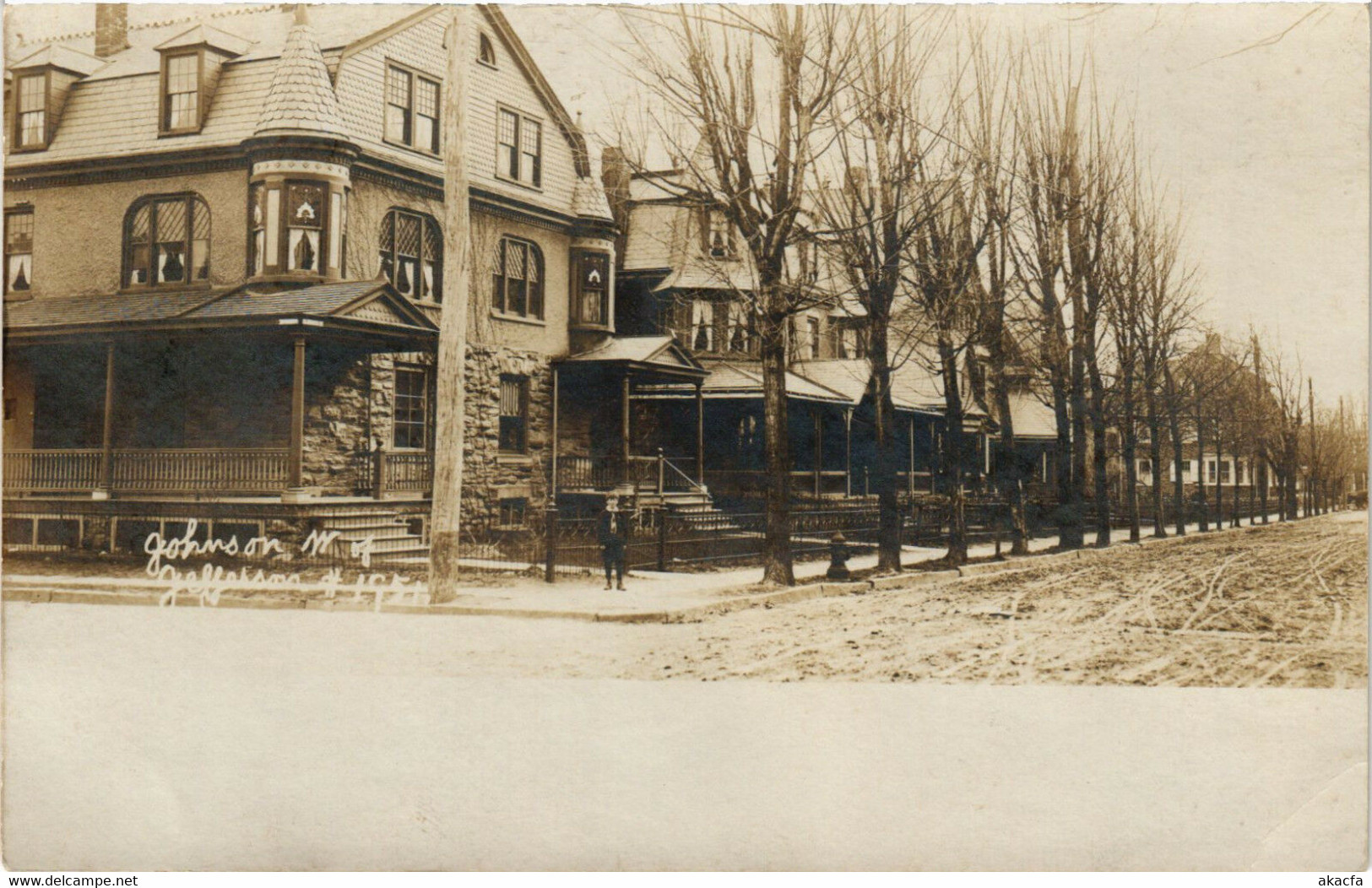 PC CPA US, NEW YORK, JOHNSON, JEFFERSON ST, VINTAGE REAL PHOTO POSTCARD (b6260)