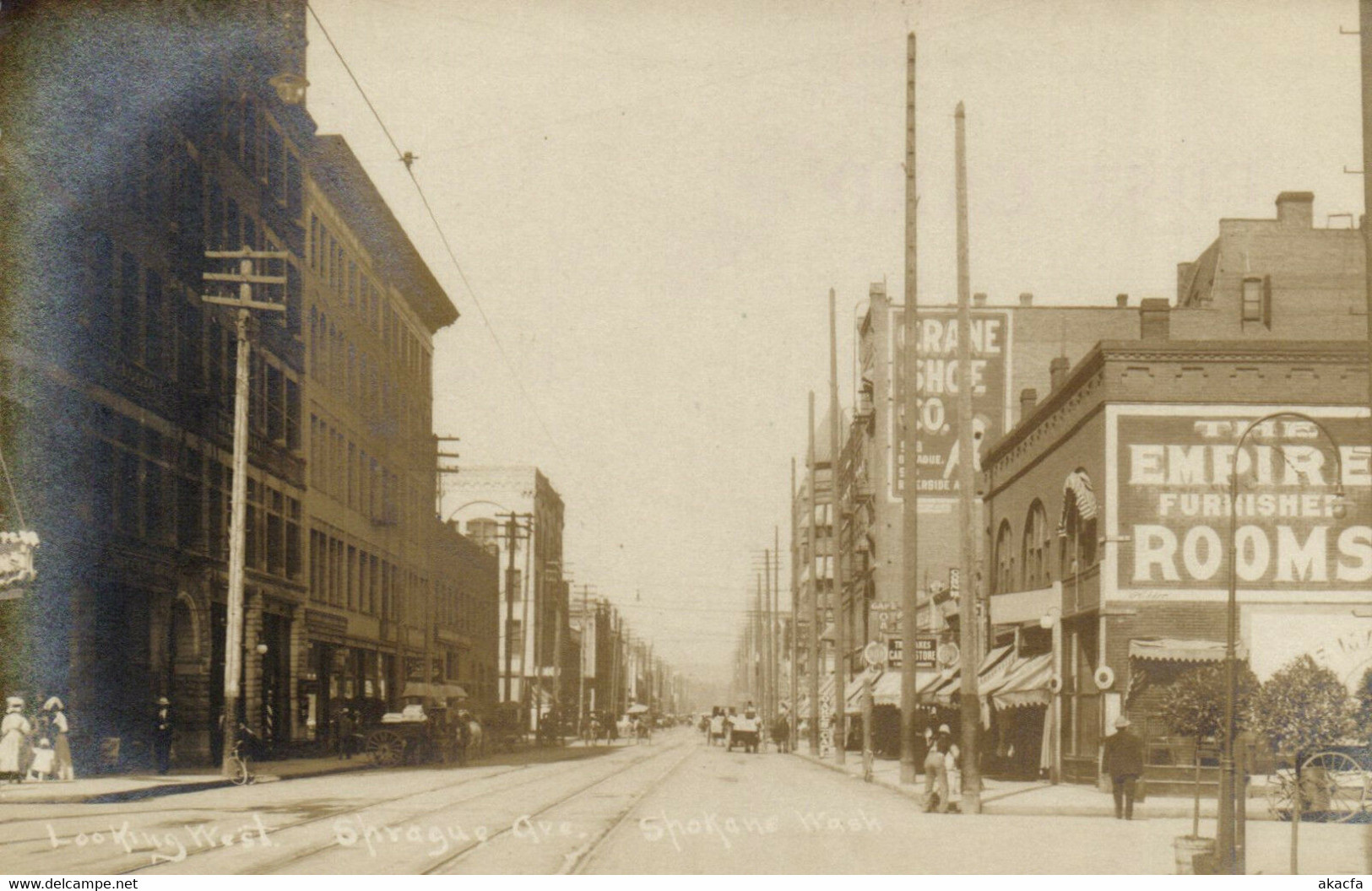 PC CPA US, WASHINGTON, SPOKANE, SPRAGUE AVE, REAL PHOTO POSTCARD (b5500)