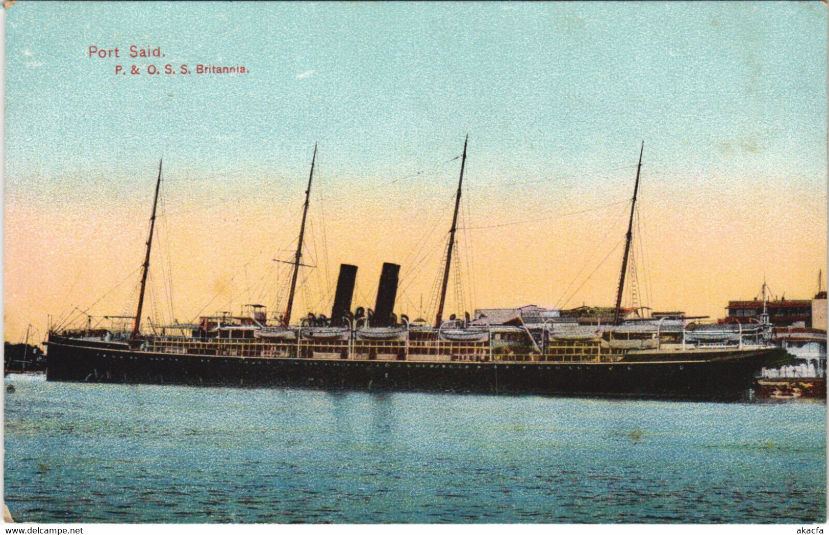 PC EGYPT, PORT SAID, OSS BRITANNIA, Vintage Postcard (b43980)