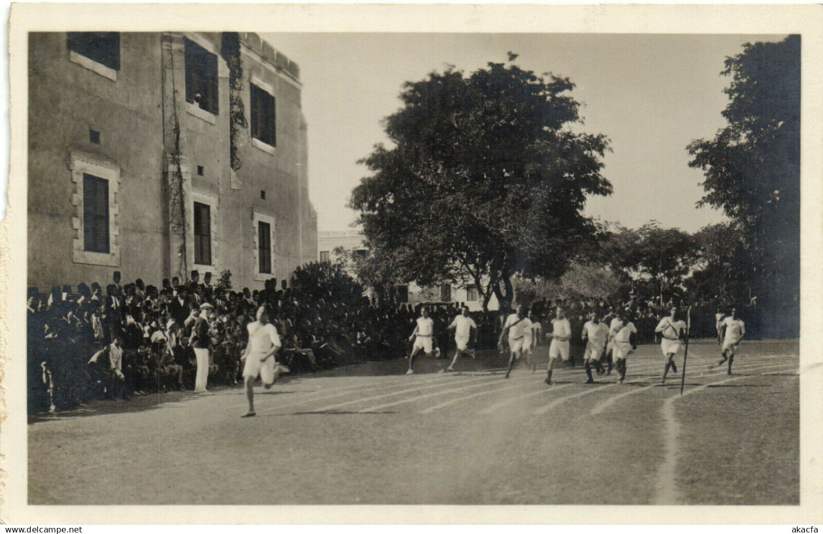 PC EGYPT, TRACK MEET, ASSIUT COLLEGE, Vintage REAL PHOTO Postcard (b35230)