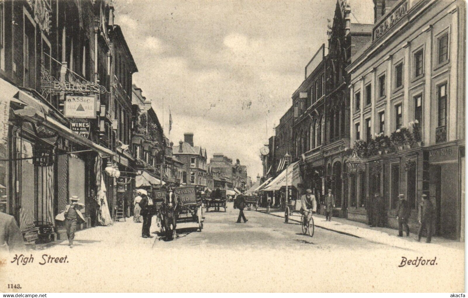 PC HIGH STREET BEDFORD BEDFORDSHIRE ENGLAND VINTAGE POSTCARD (u1004)