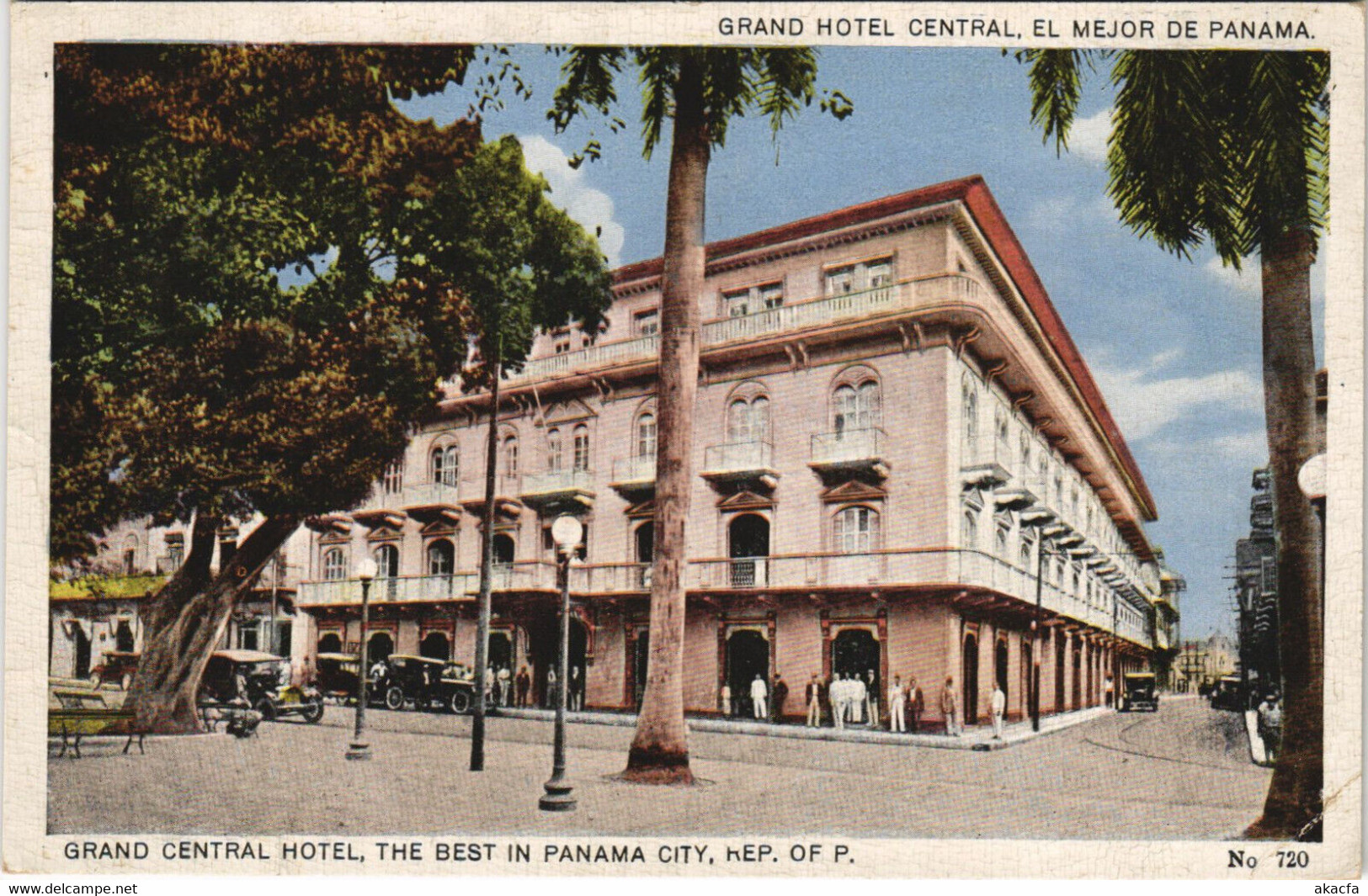 PC PANAMA, GRAND CENTRAL HOTEL, PANAMA CITY, Vintage Postcard (b44422)