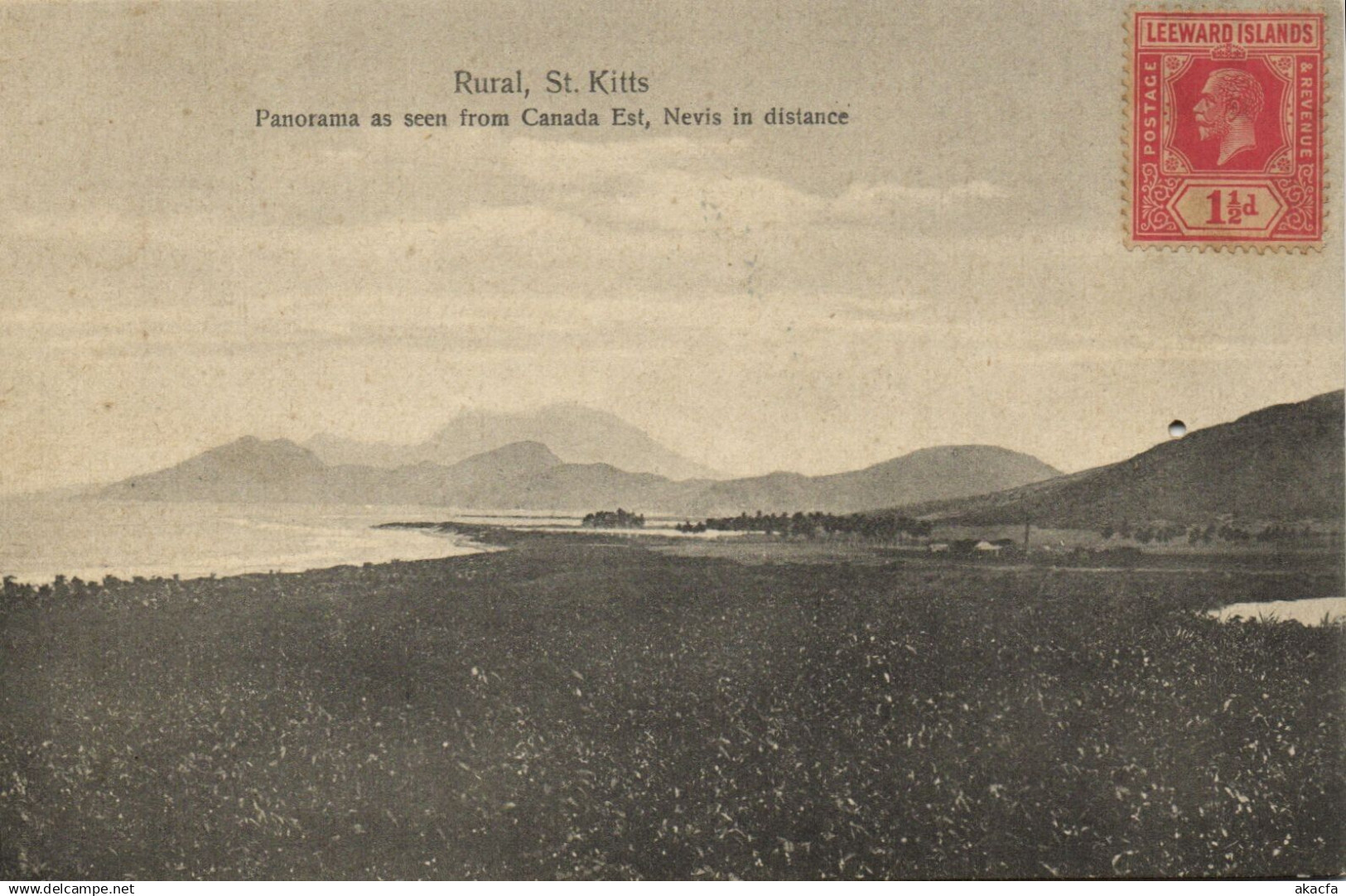 PC SAINT KITTS CARIBBEAN RURAL PANORAMA AS SEEN FROM CANADA EST (b53449)