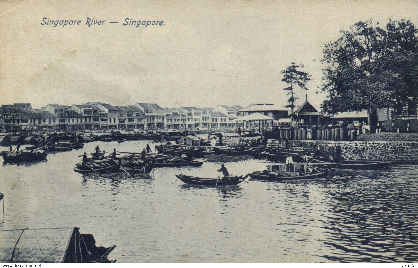 PC SINGAPORE SINGAPORE RIVER, VINTAGE POSTCARD (b53683)