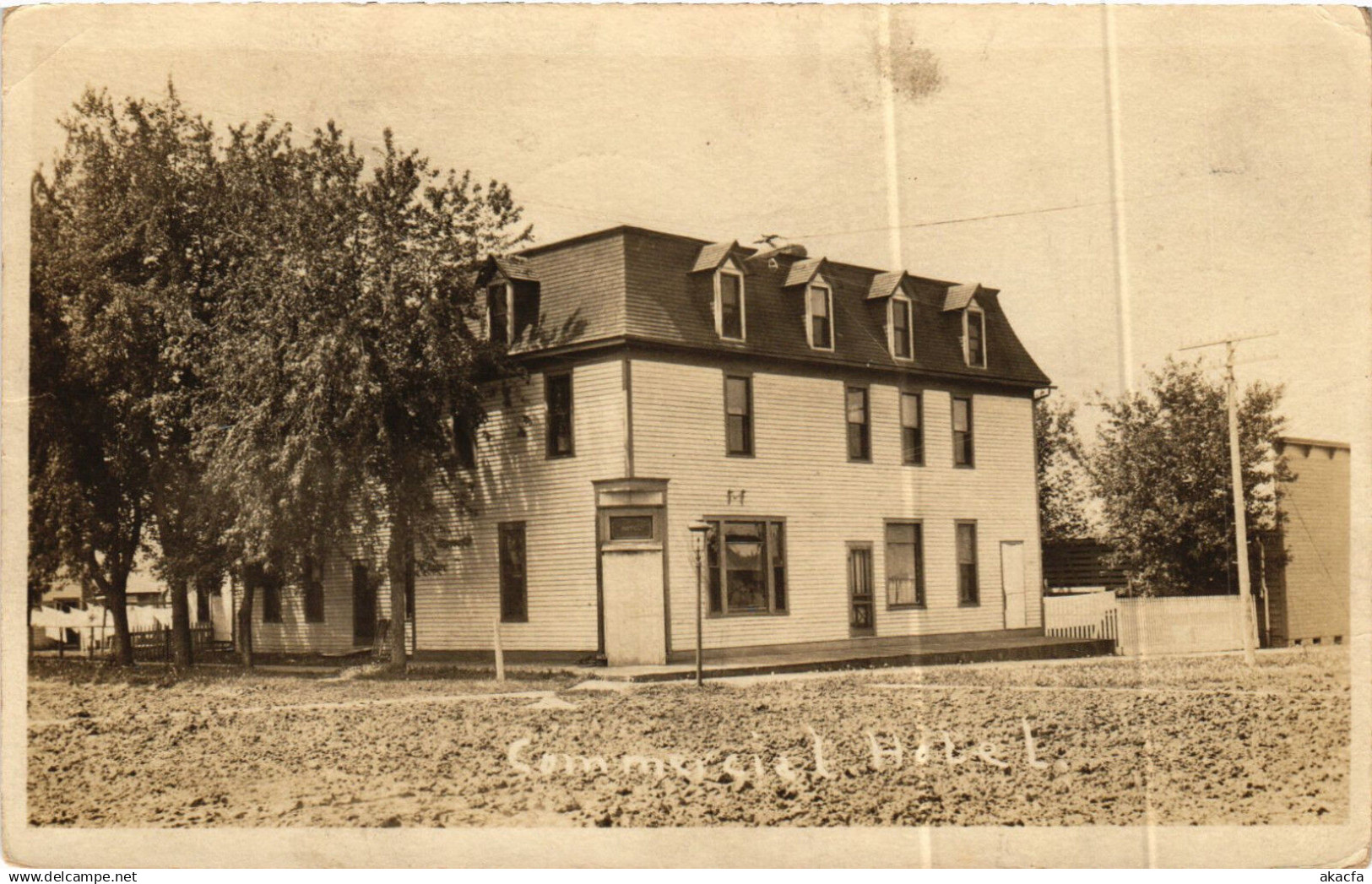 PC US, IOWA, SIOUX CENTER, COMMUCIAL HOTEL, REAL PHOTO POSTCARD (b6397)