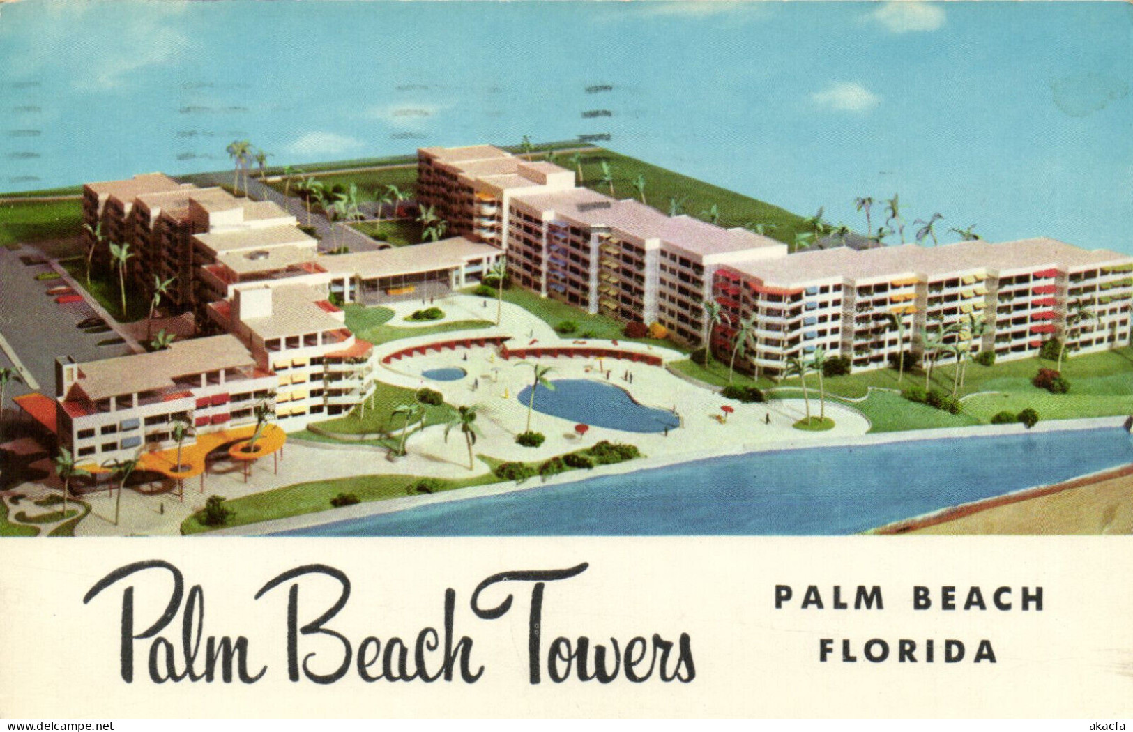 PC US, PALM BEACH TOWERS, PALM BEACH, FLORIDA, MODERN Postcard (b52319)