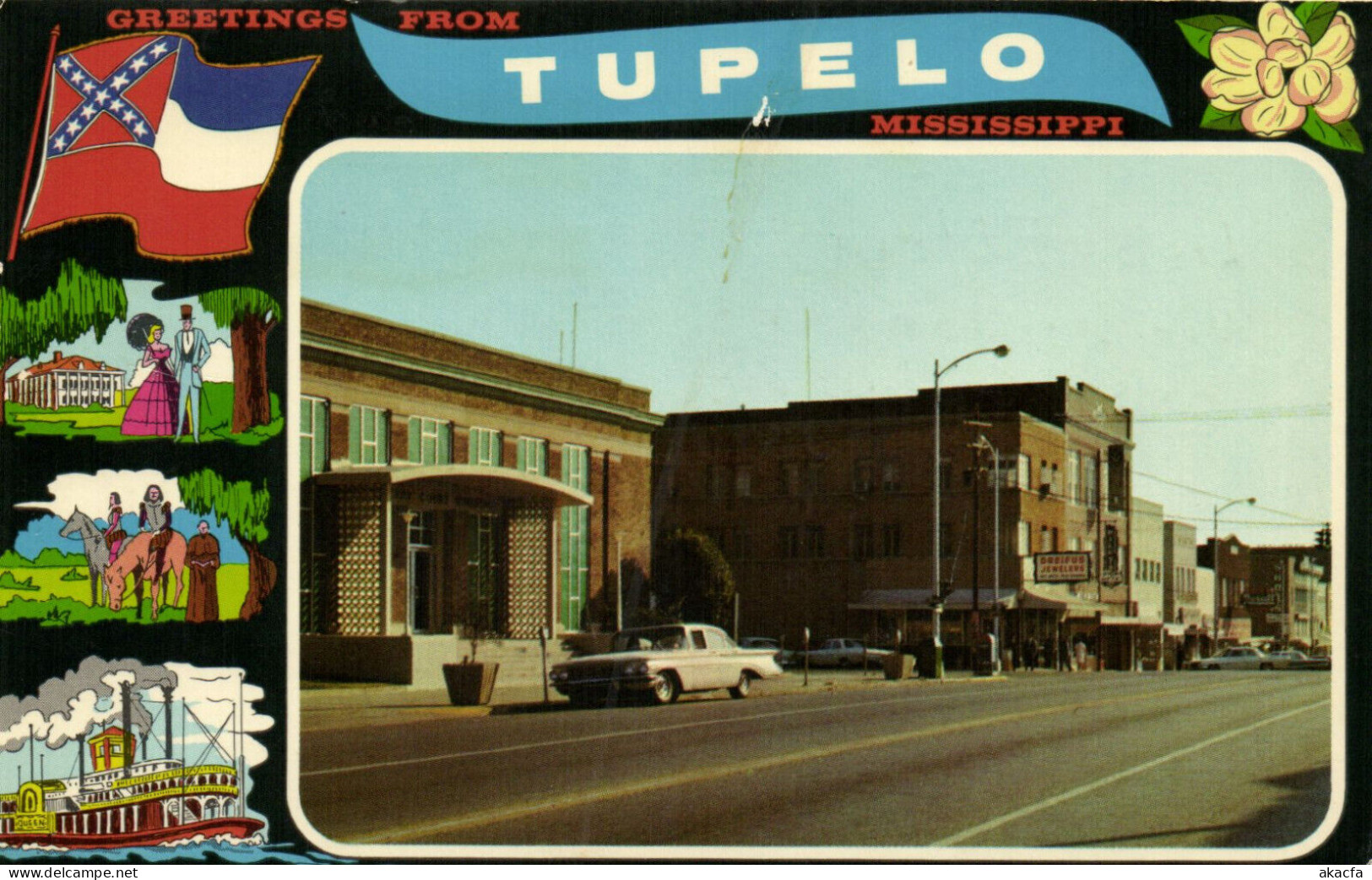 PC US, TUPELO, MISSISSIPPI, STREET SCENE, MODERN Postcard (b52314)