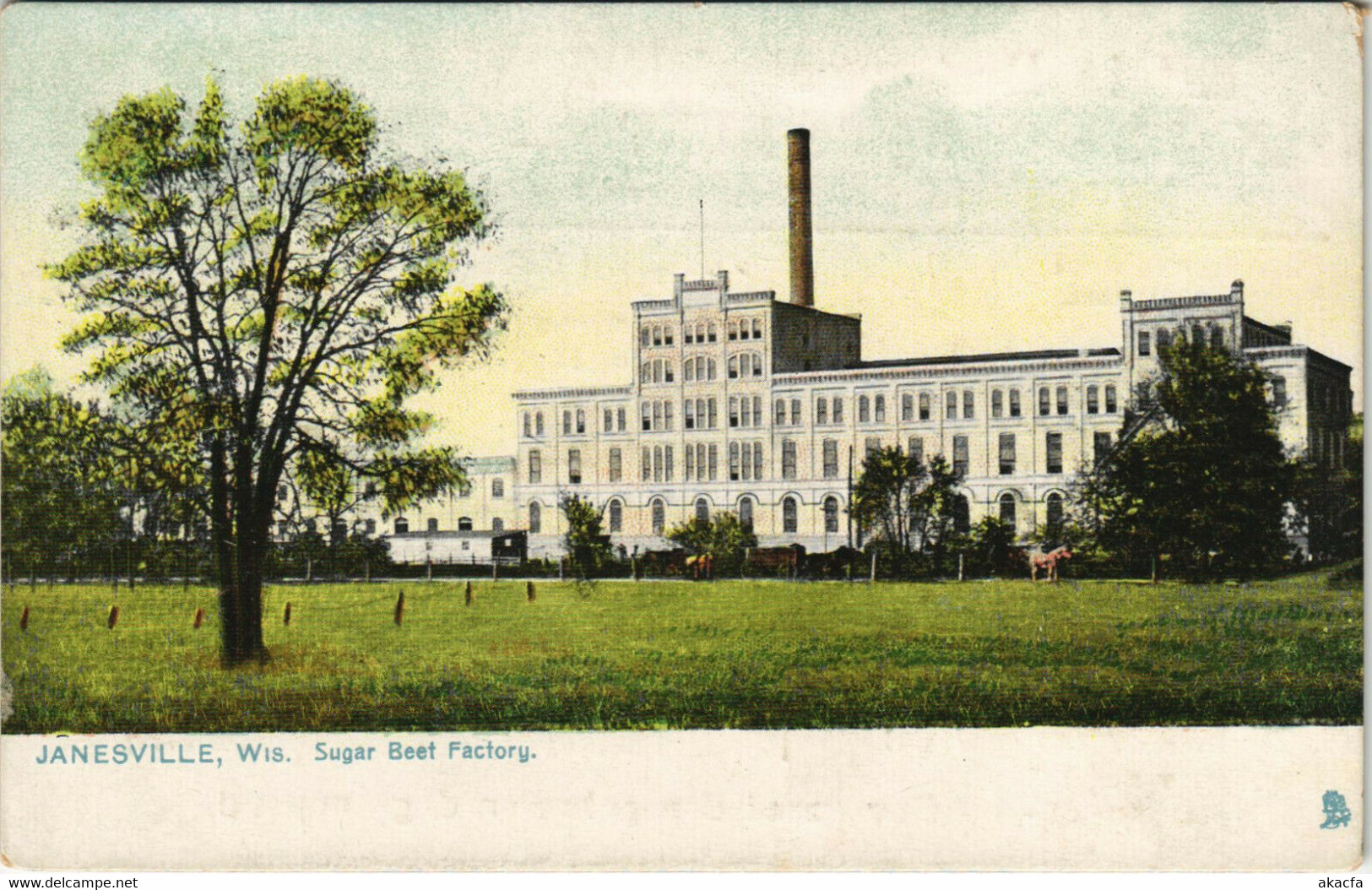 PC US, WI, JANESVILLE, SUGAR BEET FACTORY, Vintage Postcard (b32180)