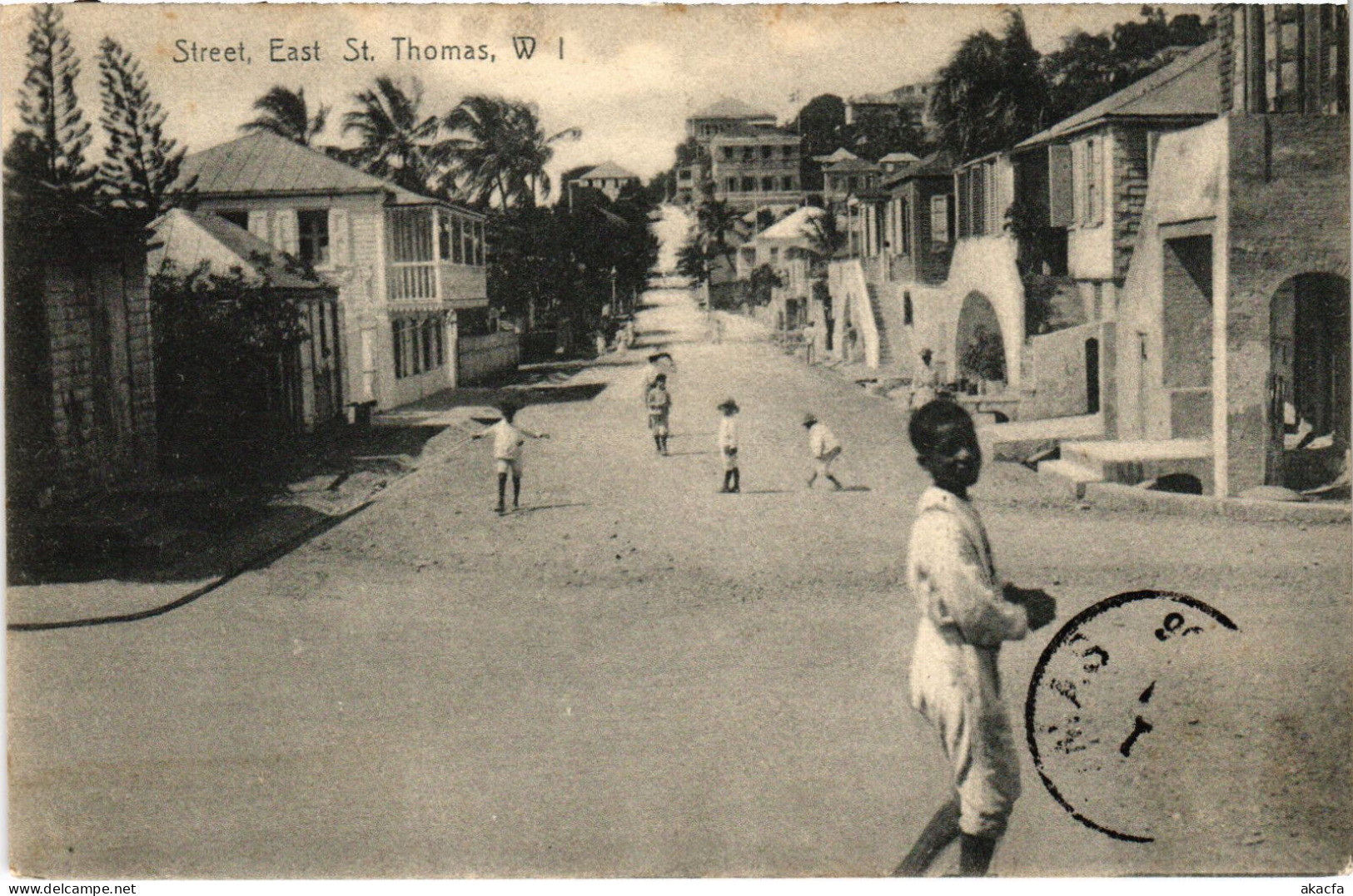 PC VIRGIN ISLANDS ST. THOMAS STREET EAST Vintage Postcard (b52262)