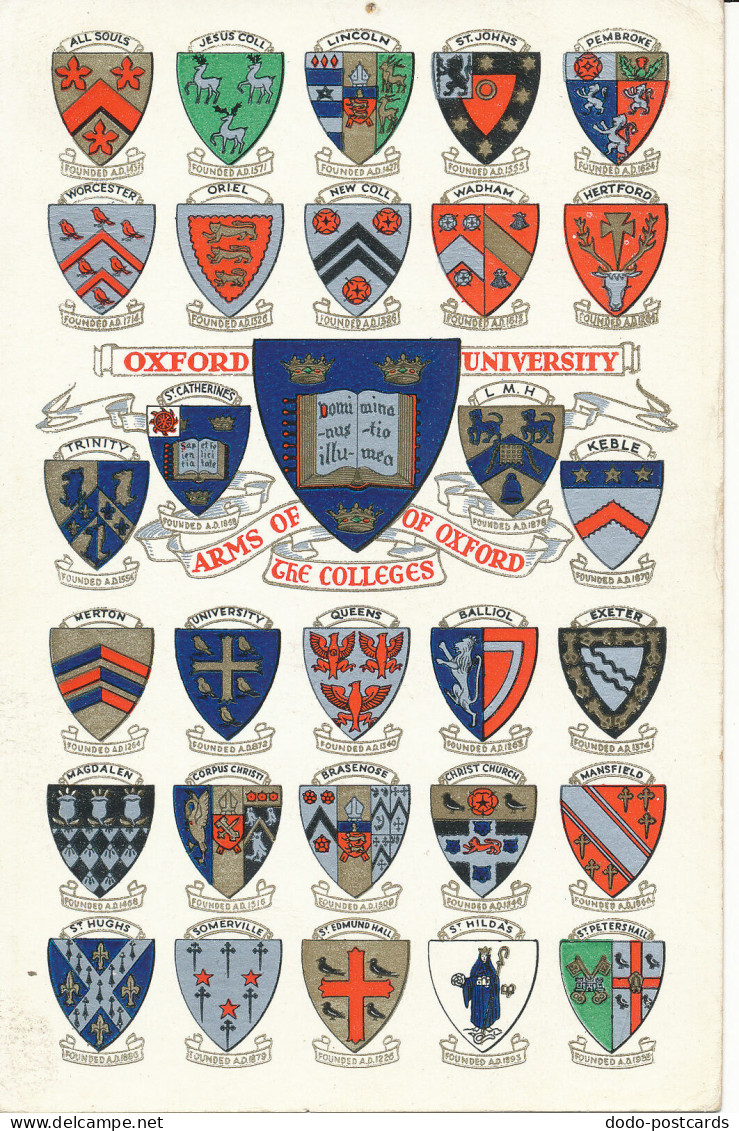 PC08676 Oxford University. Arms of Oxford. The Colleges