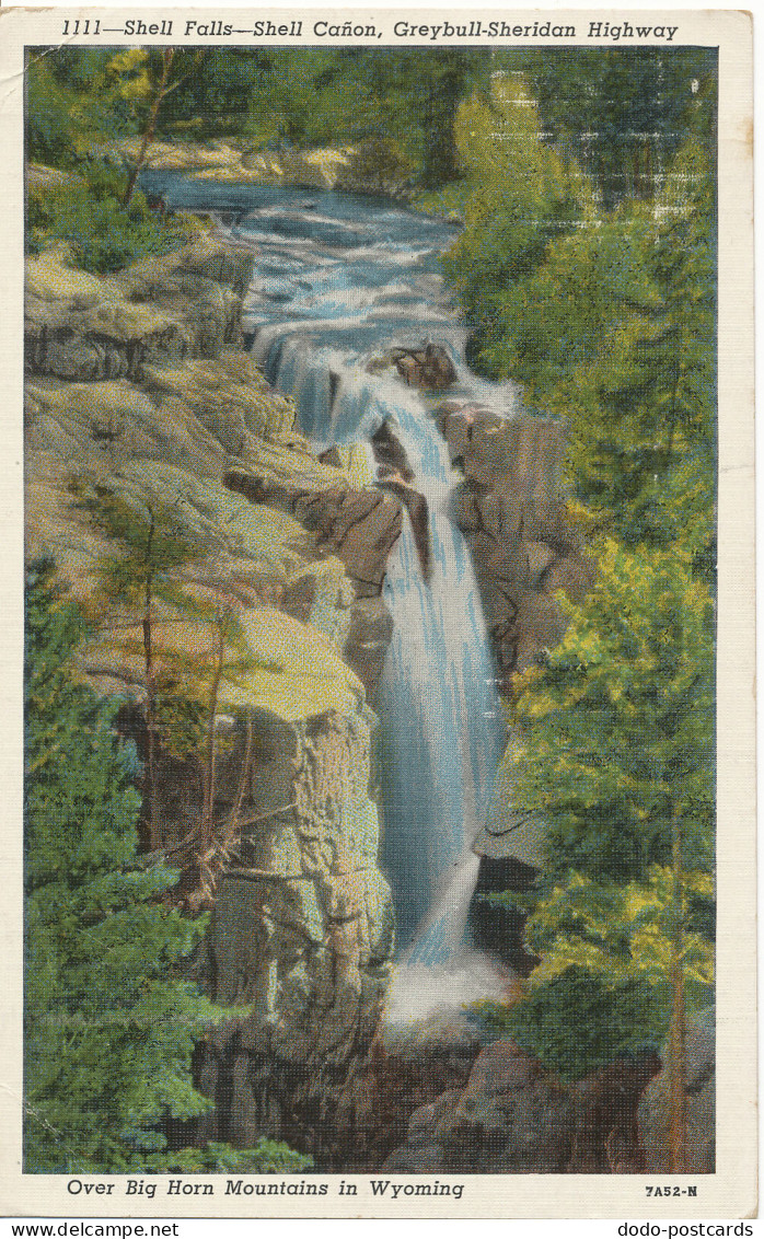 PC11232 Shell Falls. Greybull Sheridan Highway. Sanborn. 1941Over Big Horn Mount