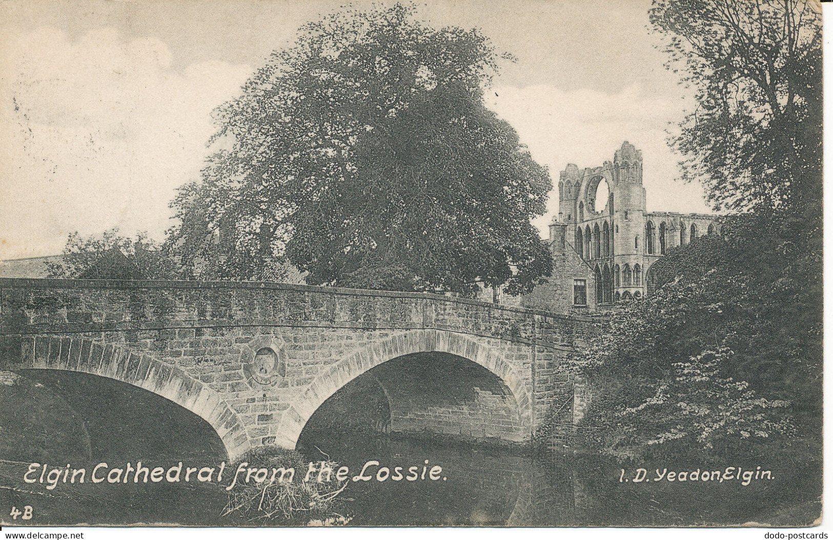 PC20547 Elgin Cathedral from the Lossie. I. D. Yeadon. Elgin. 1907