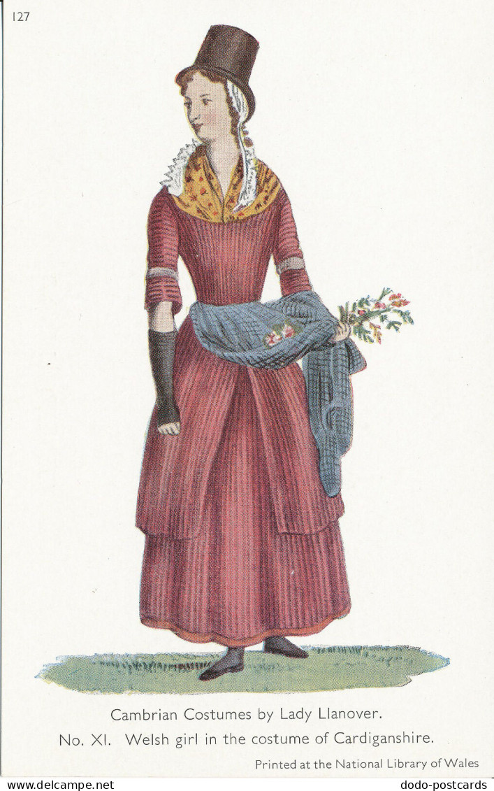 PC29433 Welsh Girl in the Costume of Cardiganshire. Cambrian Costumes by Lady Ll