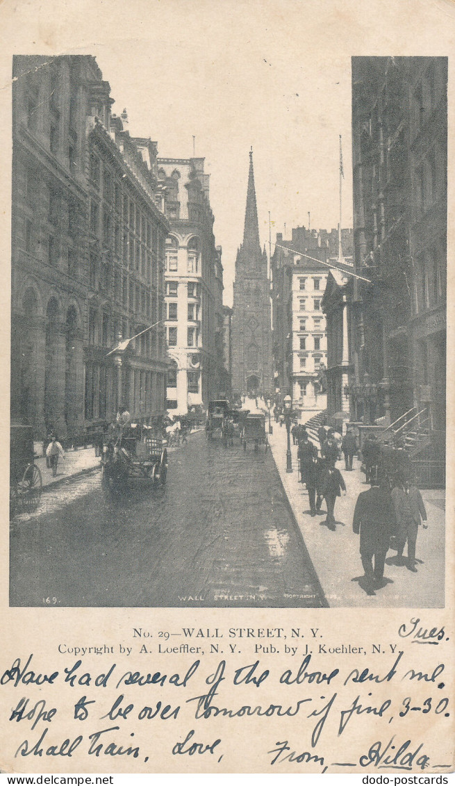 PC30114 Wall Street N. Y. A. Loeffler. No 29. 1902