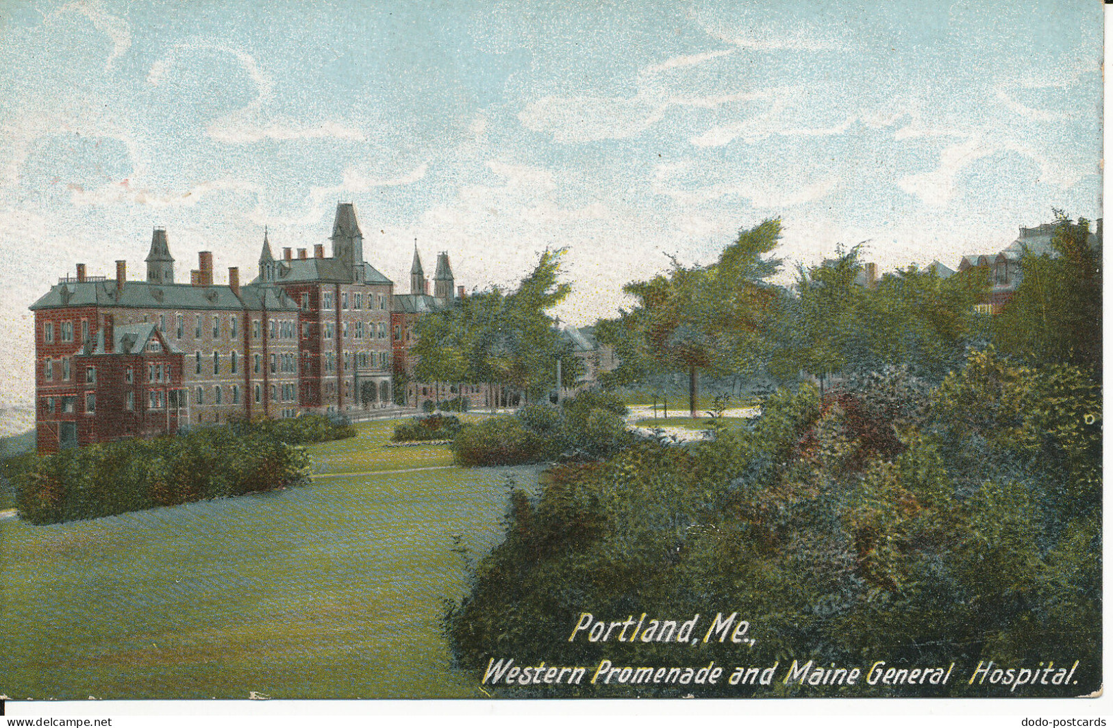 PC36028 Portland. Me. Western Promenade and Maine General Hospital. C. Leighton.